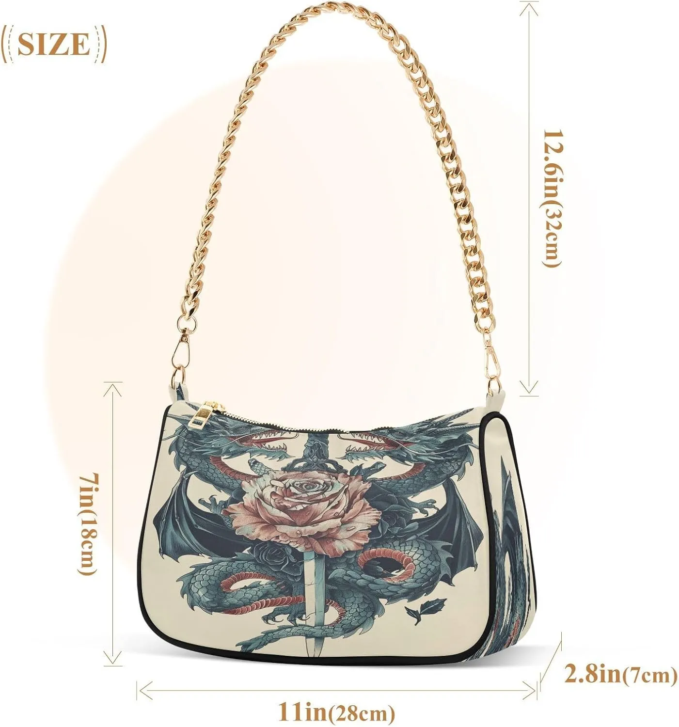 Rose Gold Glitter Shoulder Purse, Small Purses for Women Trendy