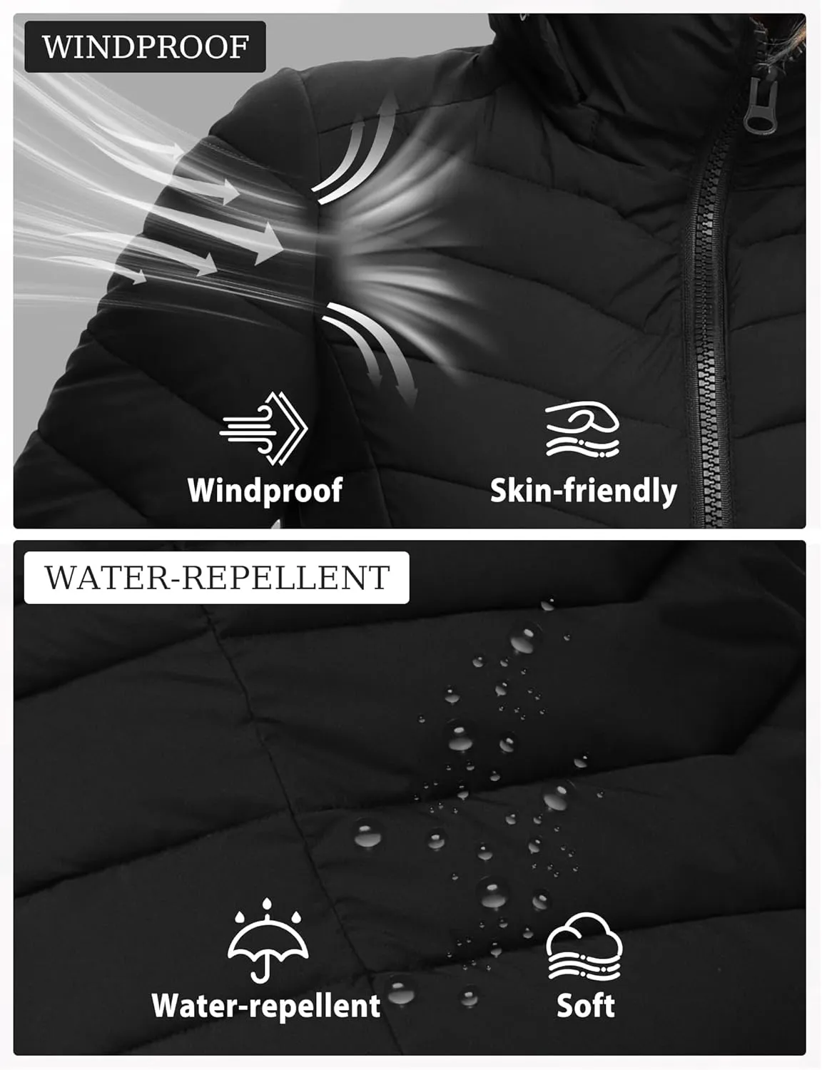 ROYAL MATRIX Women's Packable Puffer Jacket, Lightweight Puffer Jacket Winter Warm Quilted Puffer Jacket with Detachable Hood