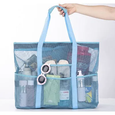 SAILBEE Beach Bag Storage Bag Swimming Large Capacity Mesh Bag Outdoor Swimming Travel Fitness Exercise Portable Wash Bag SB-B01