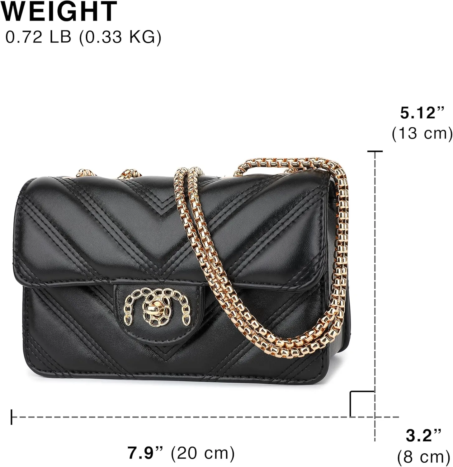 Scarleton Crossbody Bags for Women, Quilted Shoulder Bag Purse, Gold Chain Crossbody Bag Purses for Women, H2117