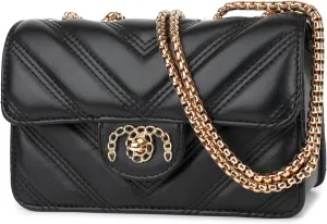Scarleton Crossbody Bags for Women, Quilted Shoulder Bag Purse, Gold Chain Crossbody Bag Purses for Women, H2117