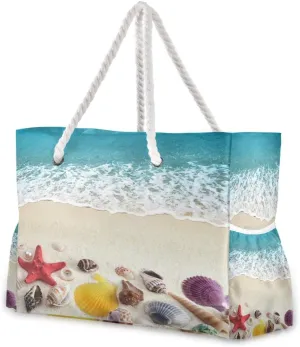 senya Large Beach Shoulder Bags Canvas Tote Water Resistant for Gym Travel Daily