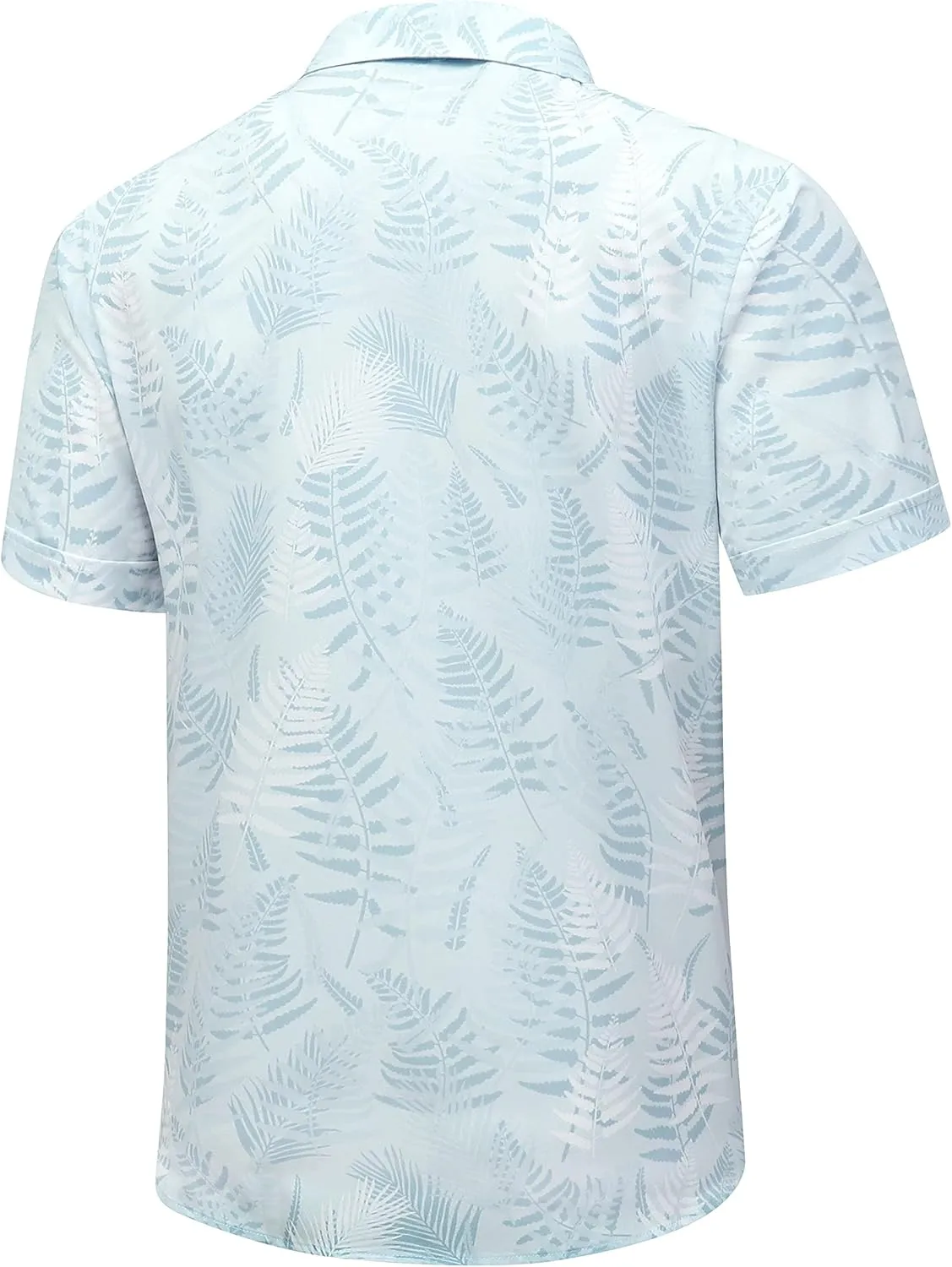 SheLucki Hawaiian Shirt for Men, Unisex Summer Beach Casual Short Sleeve Button Down Shirts, Printed Palmshadow Clothing