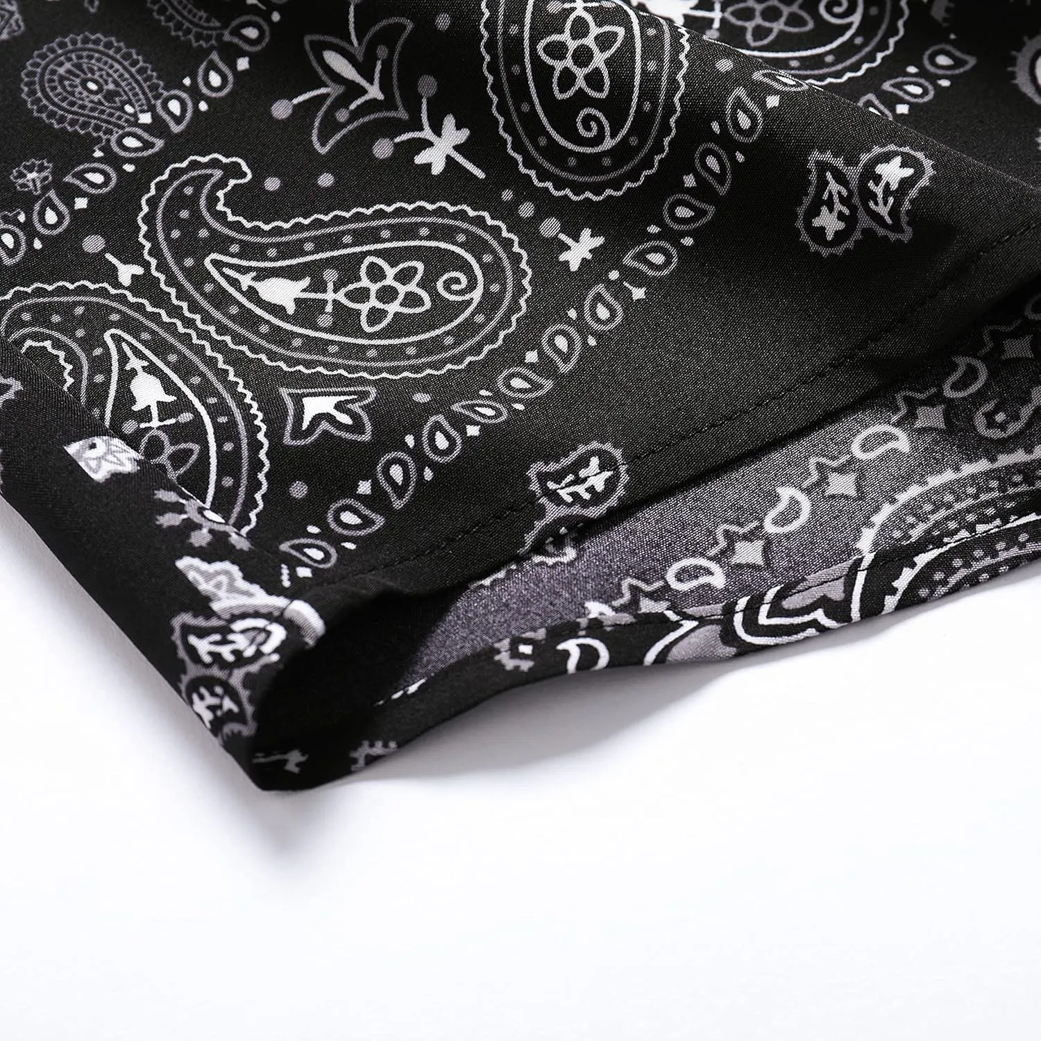 SheLucki Hawaiian Shirt for Men, Unisex Summer Beach Casual Short Sleeve Button Down Shirts, Printed Palmshadow Clothing