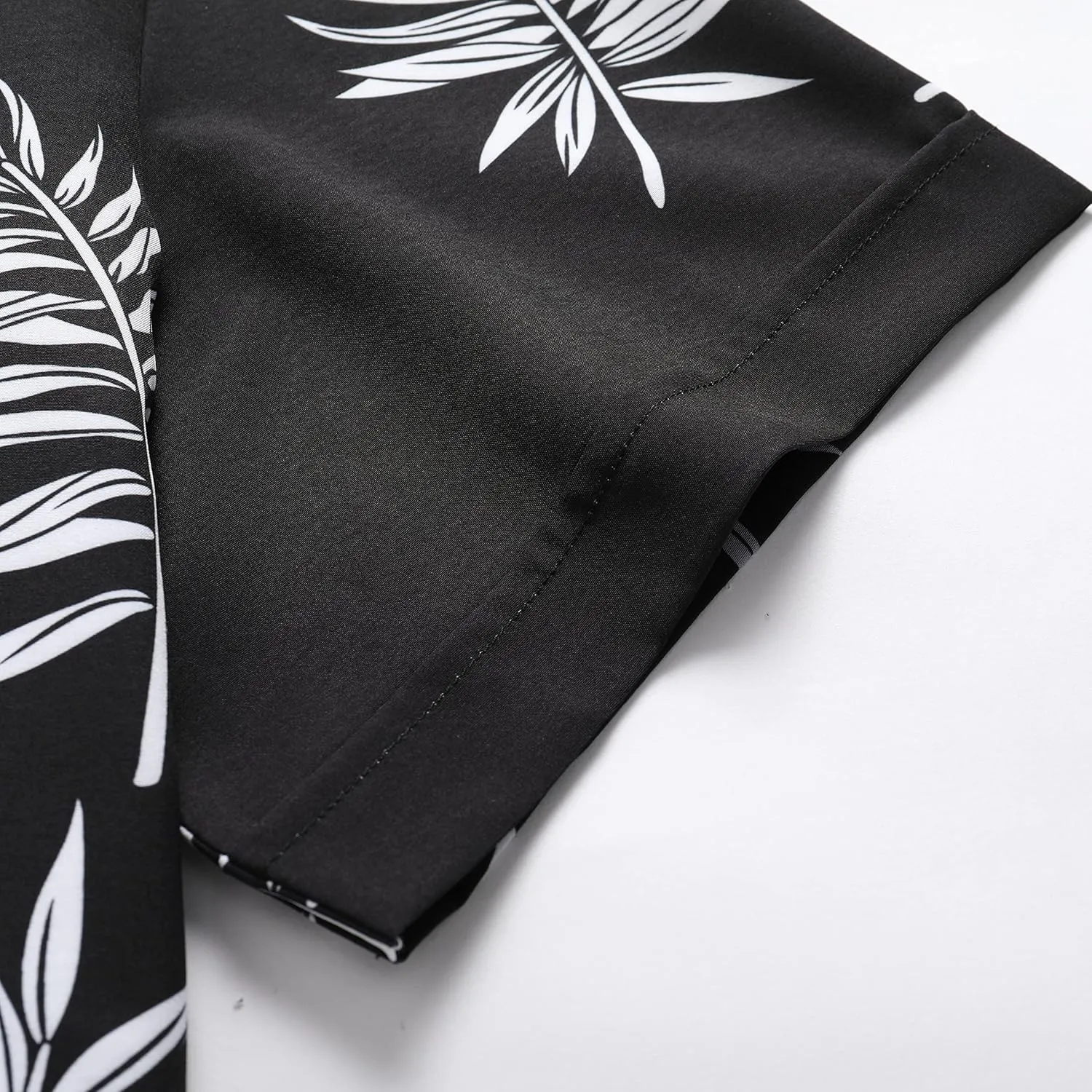 SheLucki Hawaiian Shirt for Men, Unisex Summer Beach Casual Short Sleeve Button Down Shirts, Printed Palmshadow Clothing