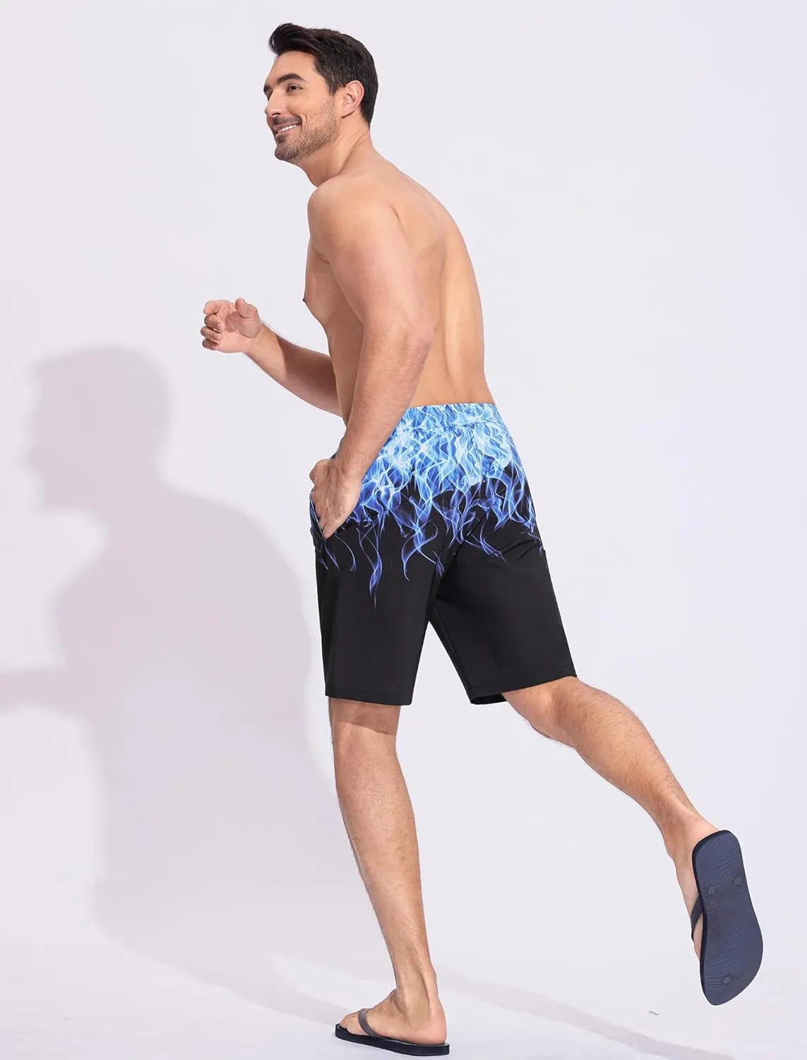SILKWORLD Mens Swim Trunks Quick Dry Bathing Suit 9 Inch Swim Shorts with Mesh Lining and Zipper Cargo Pockets