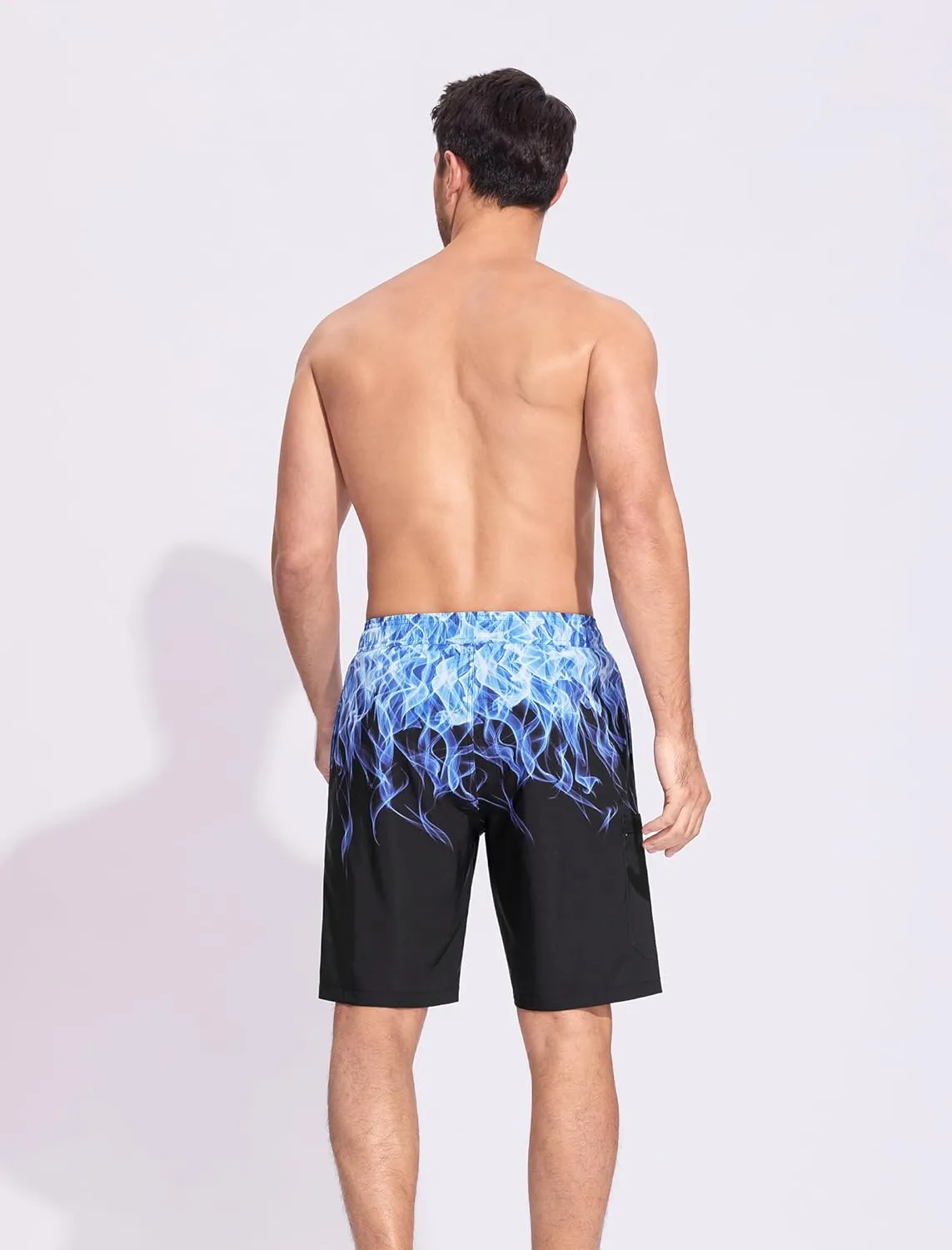 SILKWORLD Mens Swim Trunks Quick Dry Bathing Suit 9 Inch Swim Shorts with Mesh Lining and Zipper Cargo Pockets