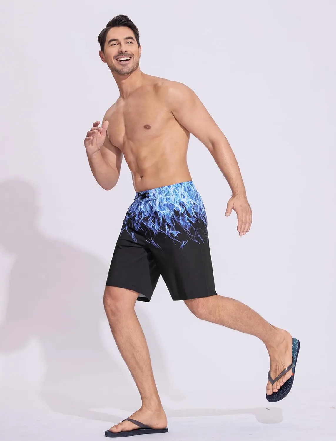 SILKWORLD Mens Swim Trunks Quick Dry Bathing Suit 9 Inch Swim Shorts with Mesh Lining and Zipper Cargo Pockets