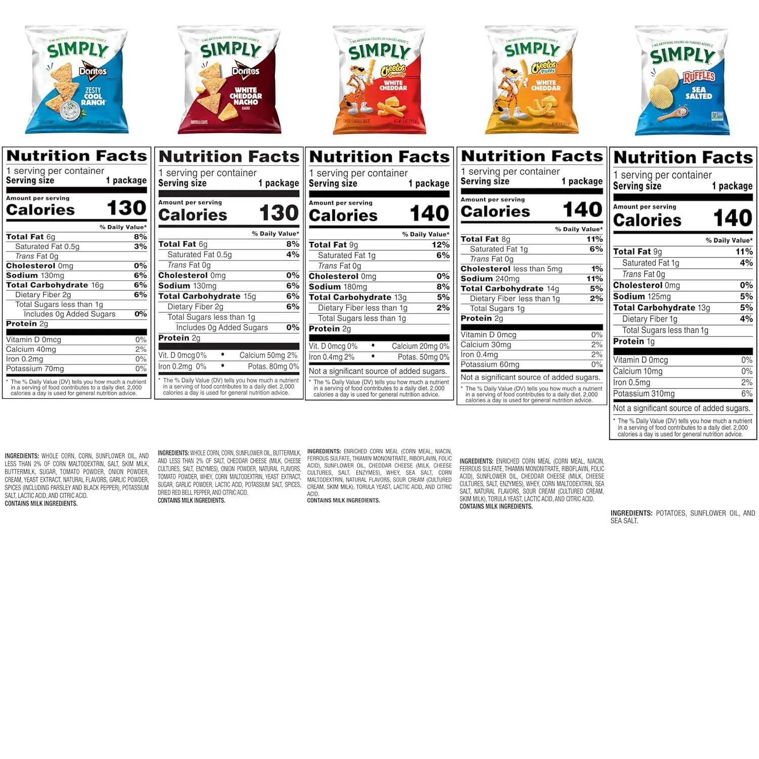 Simply, Variety Pack Snacks, 0.875 Ounce (Pack of 36)