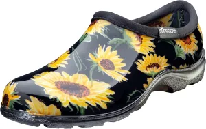 Sloggers Original Waterproof Rain and Garden Shoe for Women– Outdoor Slip-On Garden Clog - Made in The USA with Premium Comfort Insole and Arch Support - Sunflower Print Black, Size 7