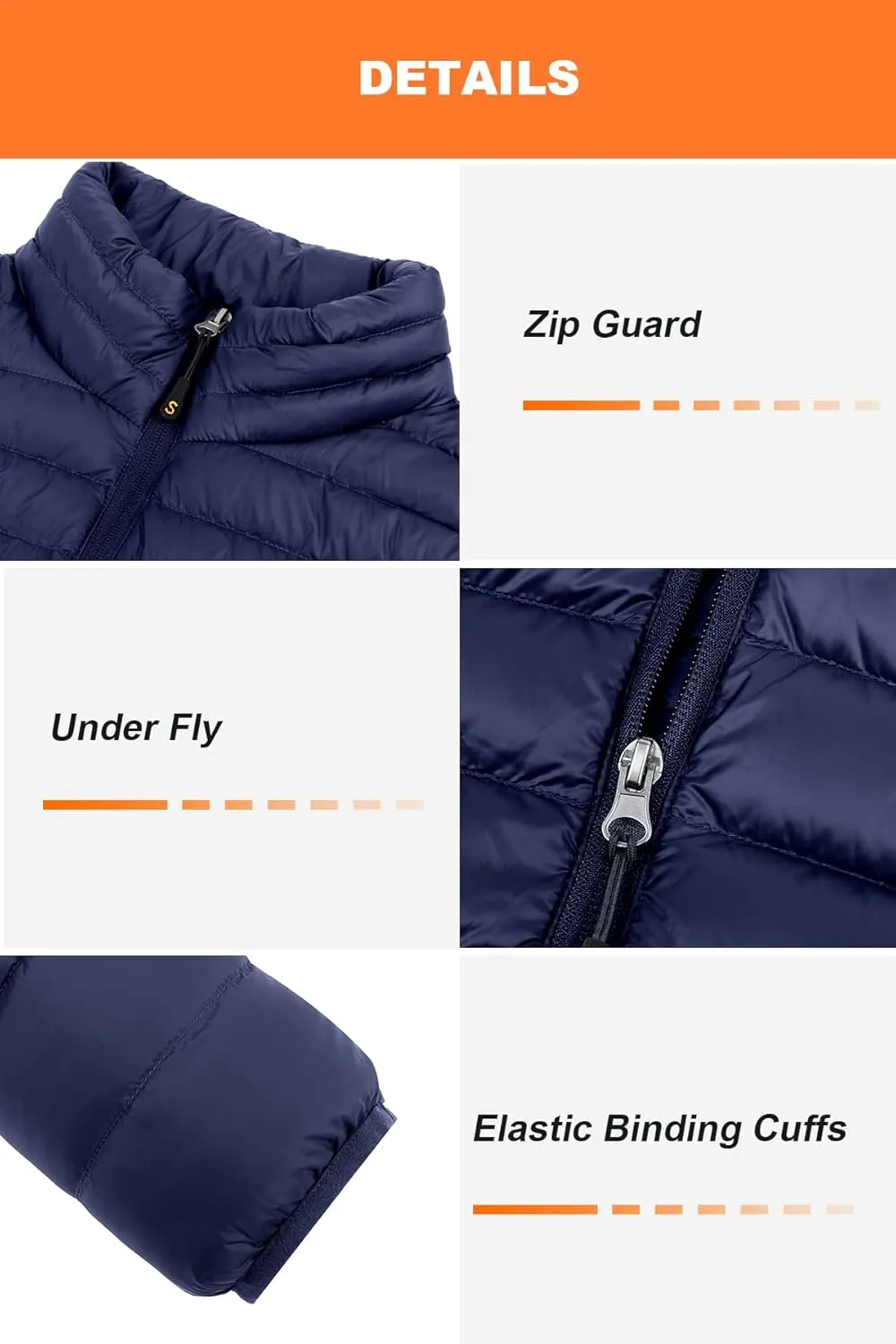 SLOW DOWN Men Lightweight Down Puffer Jakcet, Packable Winter Puffy Down Jacket