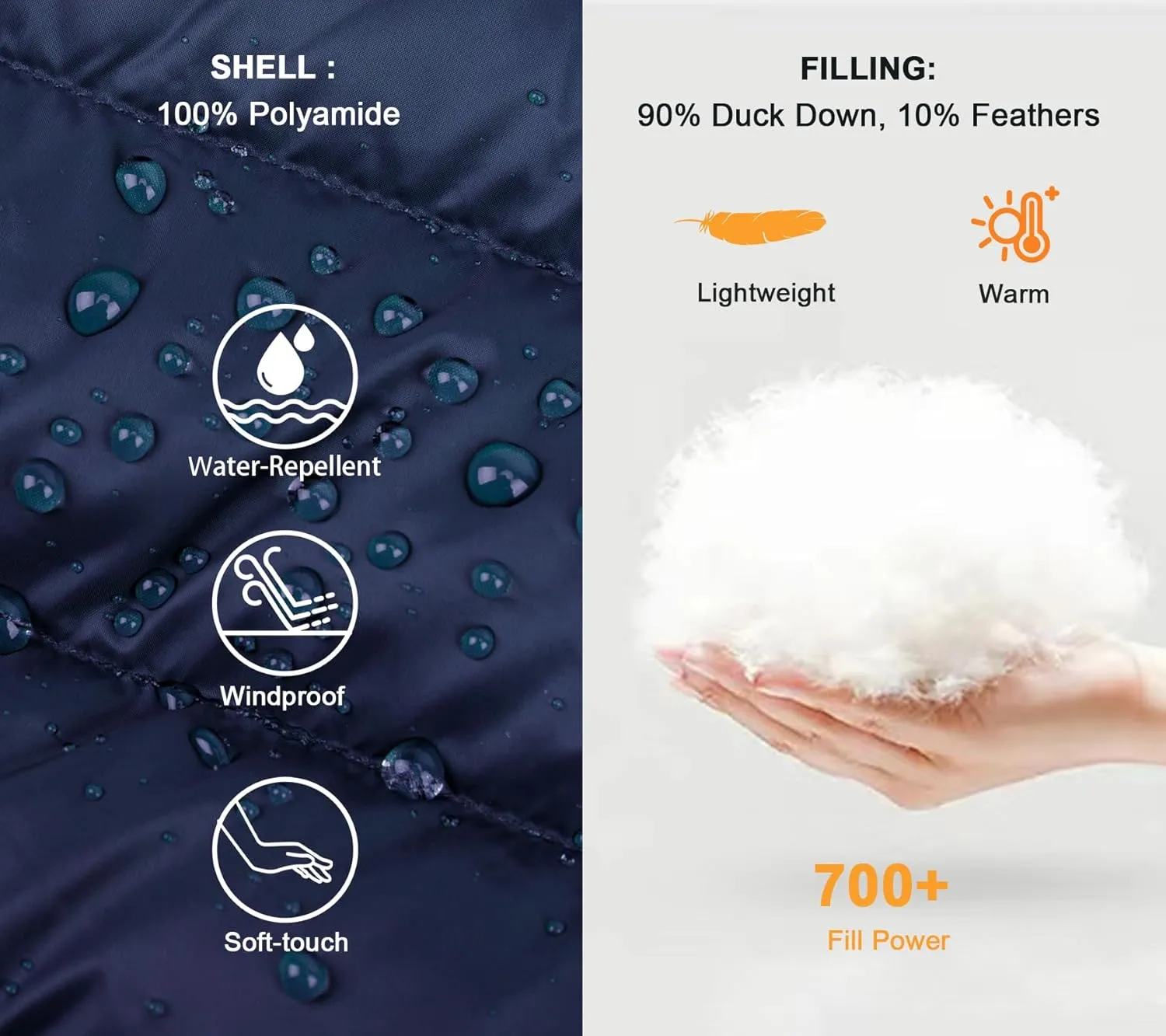 SLOW DOWN Men Lightweight Down Puffer Jakcet, Packable Winter Puffy Down Jacket
