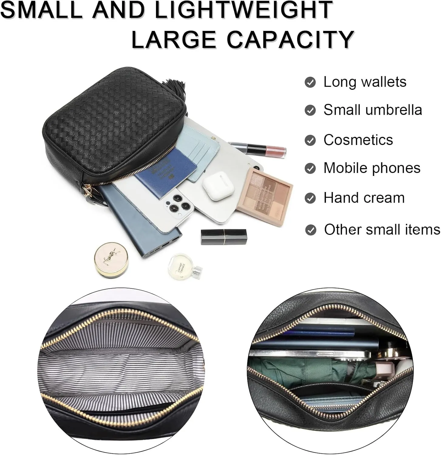 Small Crossbody Purses for Women Trendy Woven Cross Body Bag and Boho Purse,Soft Leather Handbags