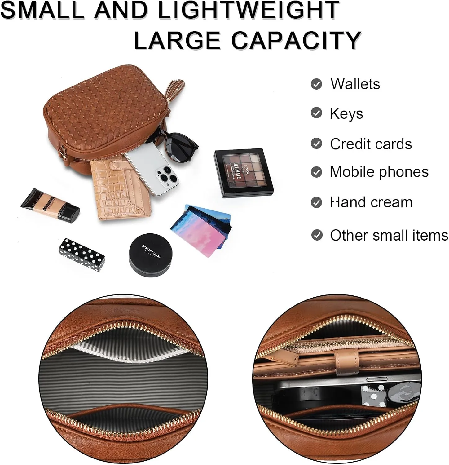 Small Crossbody Purses for Women Trendy Woven Cross Body Bag and Boho Purse,Soft Leather Handbags