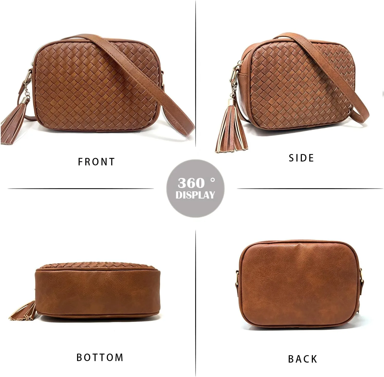 Small Crossbody Purses for Women Trendy Woven Cross Body Bag and Boho Purse,Soft Leather Handbags