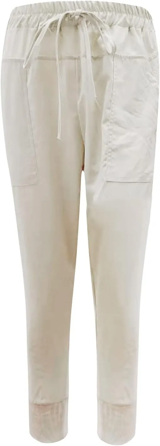 SMIDOW Capri Sweatpants for Women Dressy Casual Elastic Waist Drawstring Jogger Running Pant Loose Fit Lounge Pants