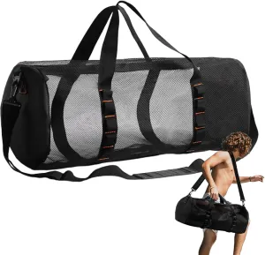 Snorkeling Mesh Dive Bag | Mesh Dive Duffel Bag For Scuba Or Snorkeling | Large Mesh Dive Bag | Extra Large Cylinder Mesh Multi-Purpose Bag With Zipper | Foldable Portable Waterproof Bag For Snorkelin