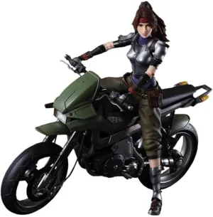 Square Enix Final Fantasy VII Remake: Jessie and Motorcycle Play Arts Kai Action Figure Set Jessie: W 3.13" x D 2.23" x H 9.72"