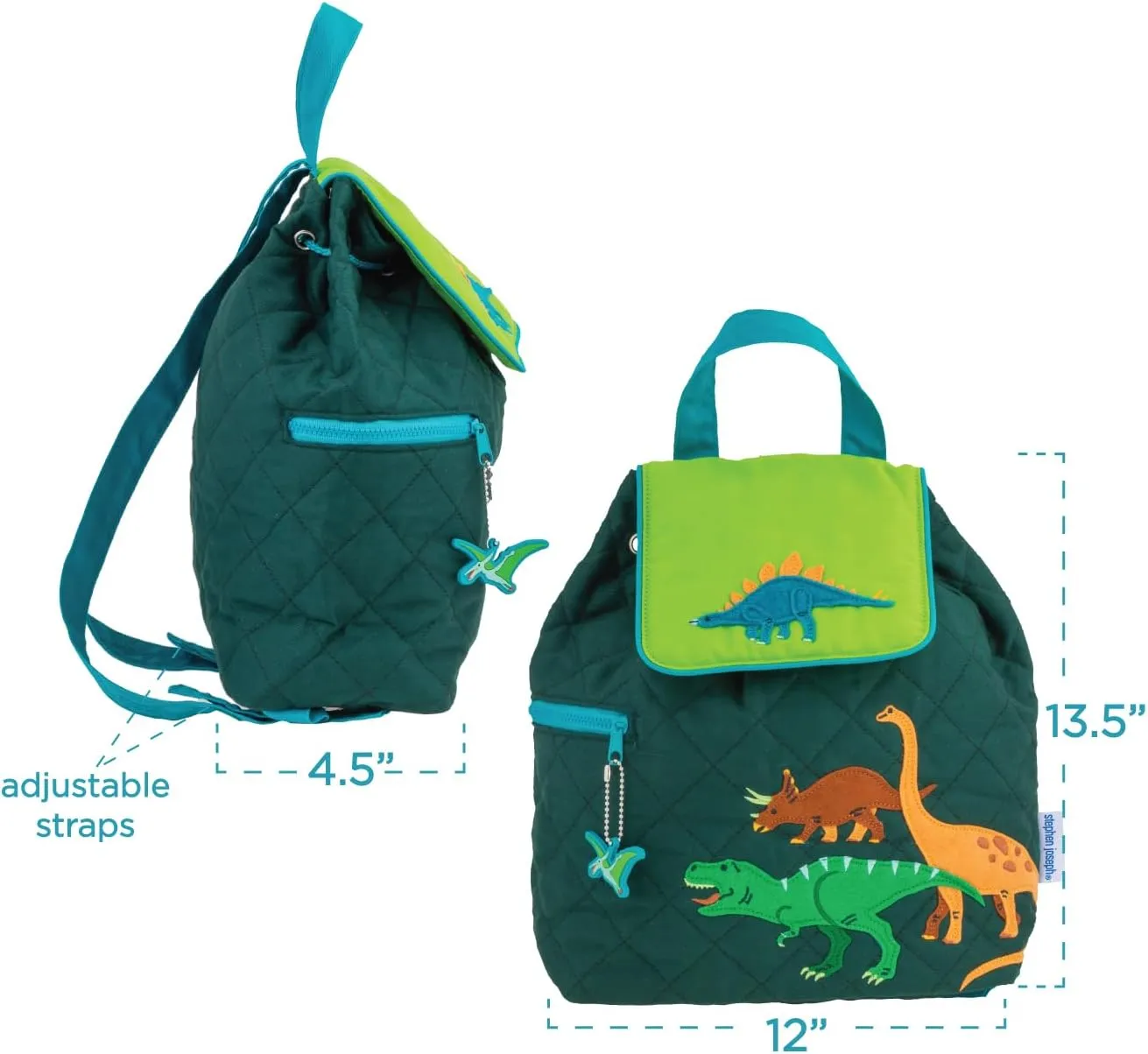 Stephen Joseph Kids' Unisex Toddler Back to School, Quilted Backpack, Hedgehog, One Size