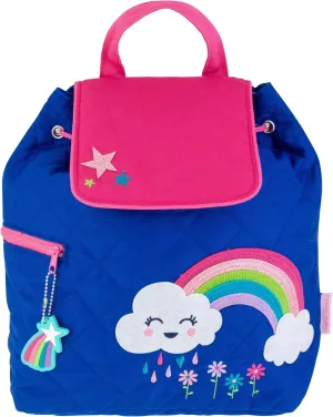 Stephen Joseph Quilted Rainbow Backpack for Girls with Coloring Activity Book