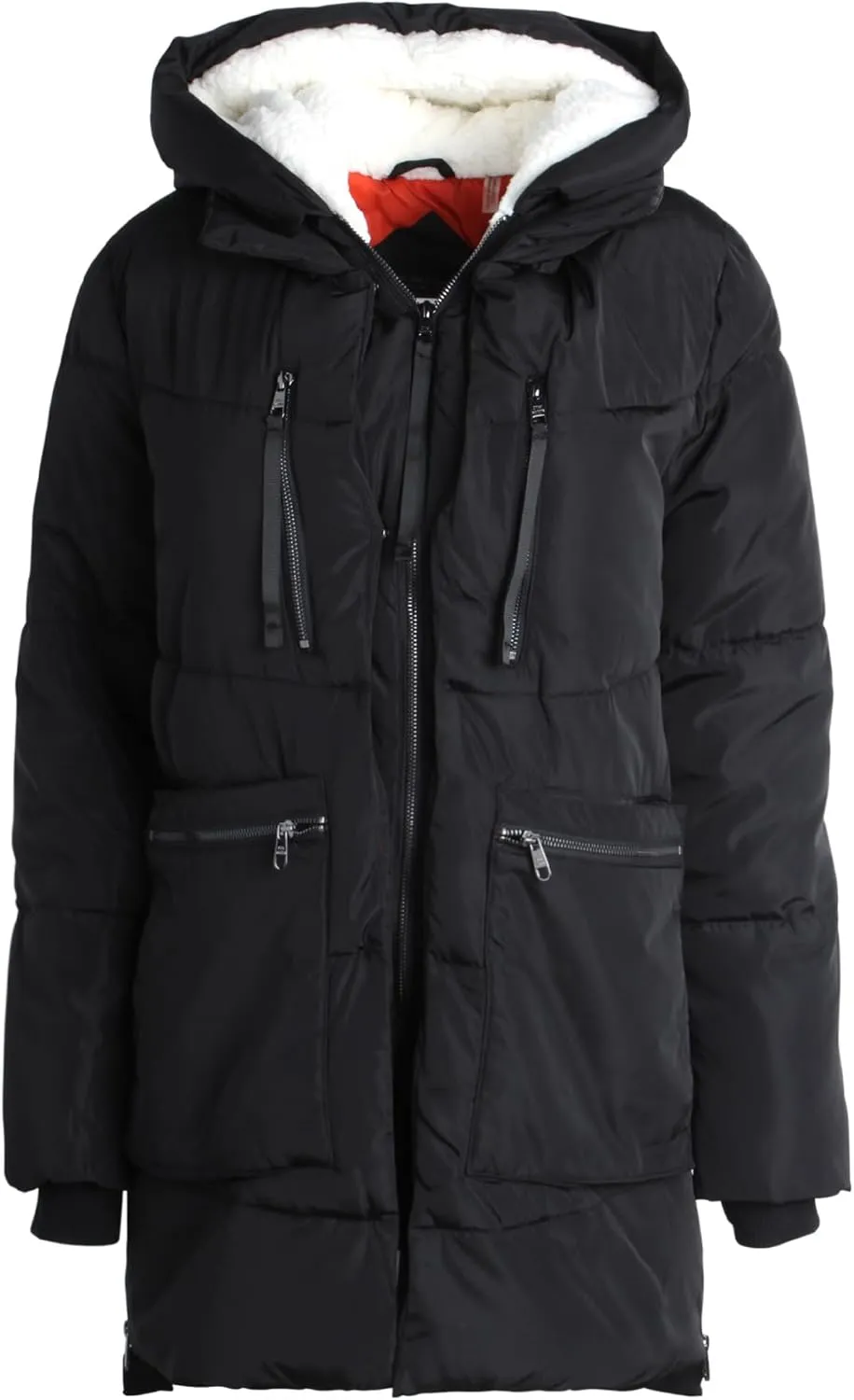 Steve Madden Women's Long Parka - Insulated Quilted Puffer Winter Coat for Women with Faux Sherpa Hood (Sizes: S-XL)