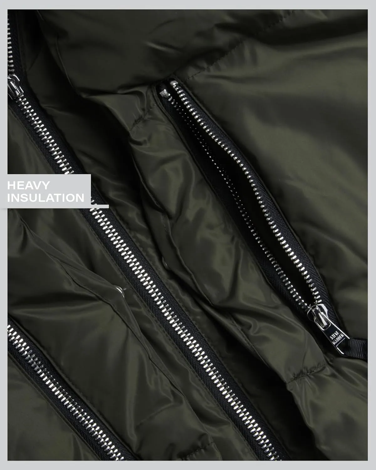 Steve Madden Women's Long Parka - Insulated Quilted Puffer Winter Coat for Women with Faux Sherpa Hood (Sizes: S-XL)