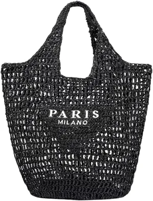 Straw Mesh Tote Bag for Women 2023 New Mesh Hollow Woven Beach Bag Large Travel Shoulder Handbags Hobo Bag
