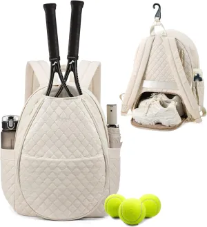 Sucipi Tennis Bags for Women, Quilted Tennis Racket Bag Backpack for Tennis Racquet, Pickleball Paddles, Badminton