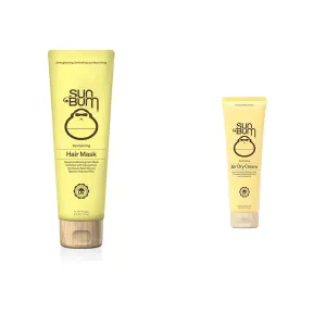 Sun Bum Revitalizing Deep Conditioning Hair Mask and Air Dry Cream Bundle | Vegan and Cruelty Free 6 oz Hair Treatments