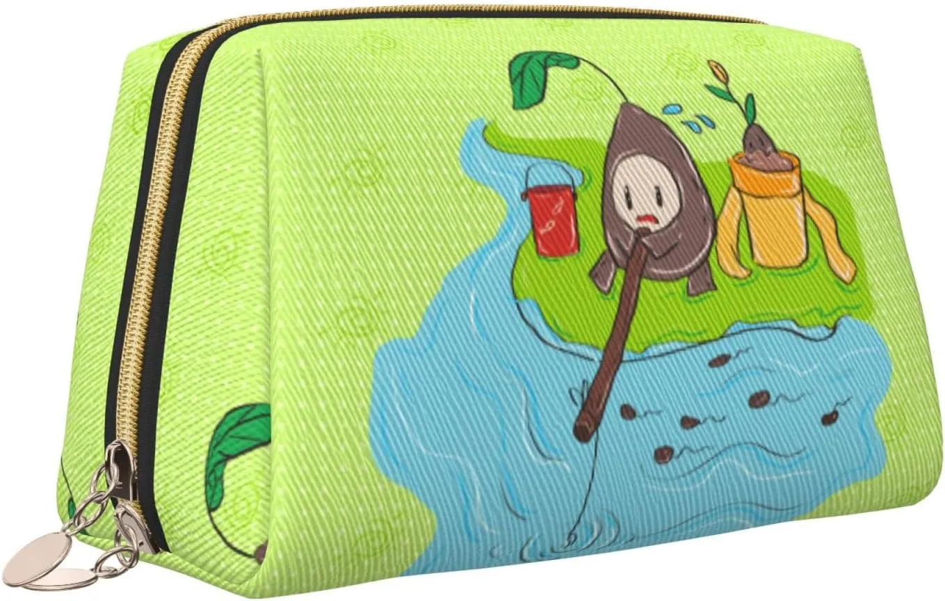 Sunflower Seeds Fishingmakeup Bag Organizer,Toiletry Cosmetic Bag,Zipper Pouch Brushes Storage Case(Large)