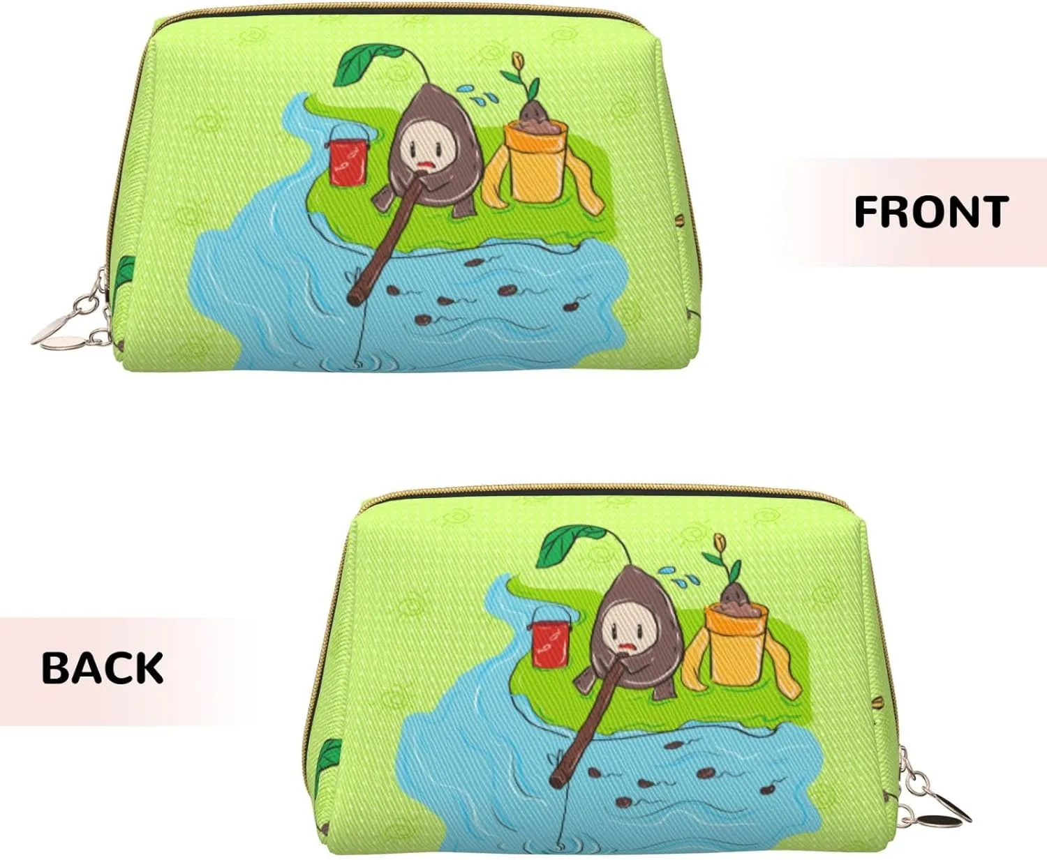 Sunflower Seeds Fishingmakeup Bag Organizer,Toiletry Cosmetic Bag,Zipper Pouch Brushes Storage Case(Large)