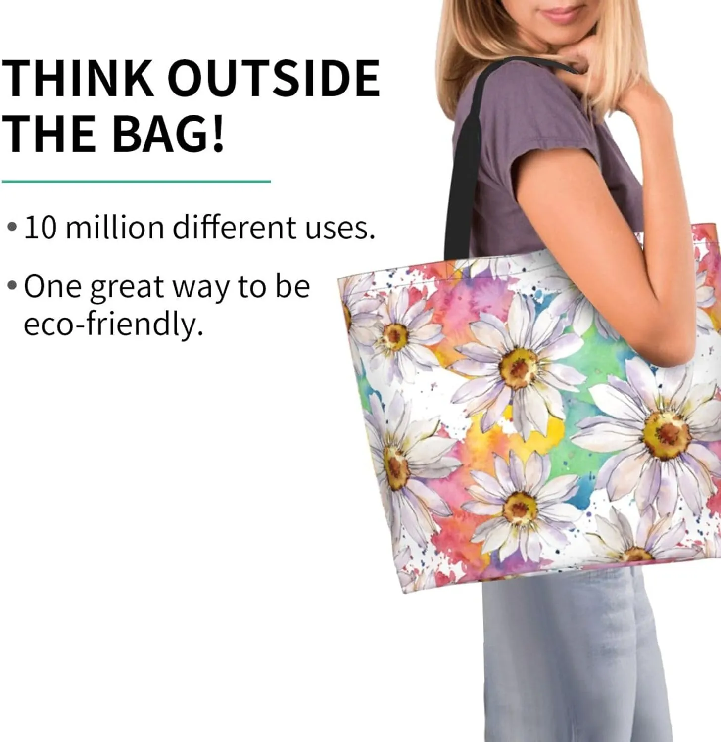 Sunflower Tote Bag For Women, Waterproof Shoulder Bags Big Reusable Grocery Handbag For Shopping Picnic Work Beach