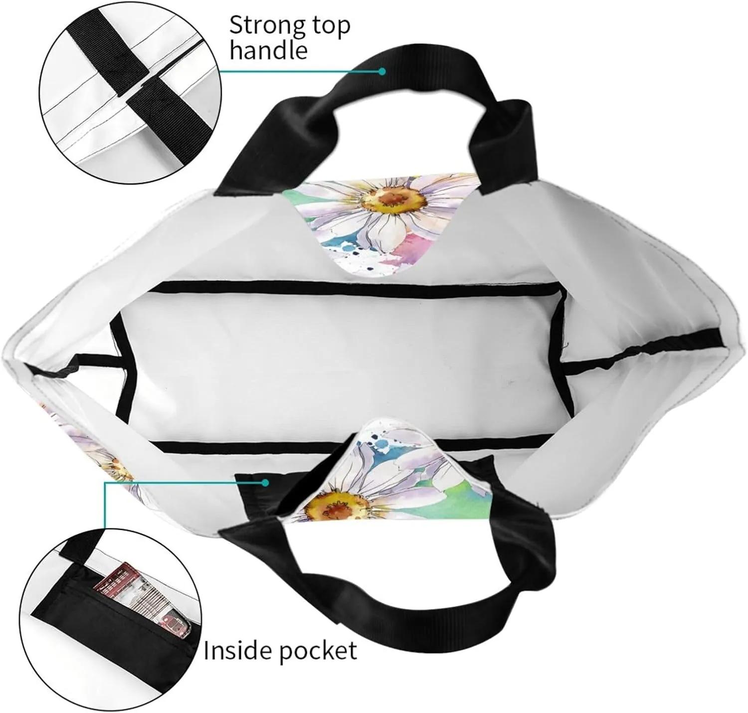 Sunflower Tote Bag For Women, Waterproof Shoulder Bags Big Reusable Grocery Handbag For Shopping Picnic Work Beach