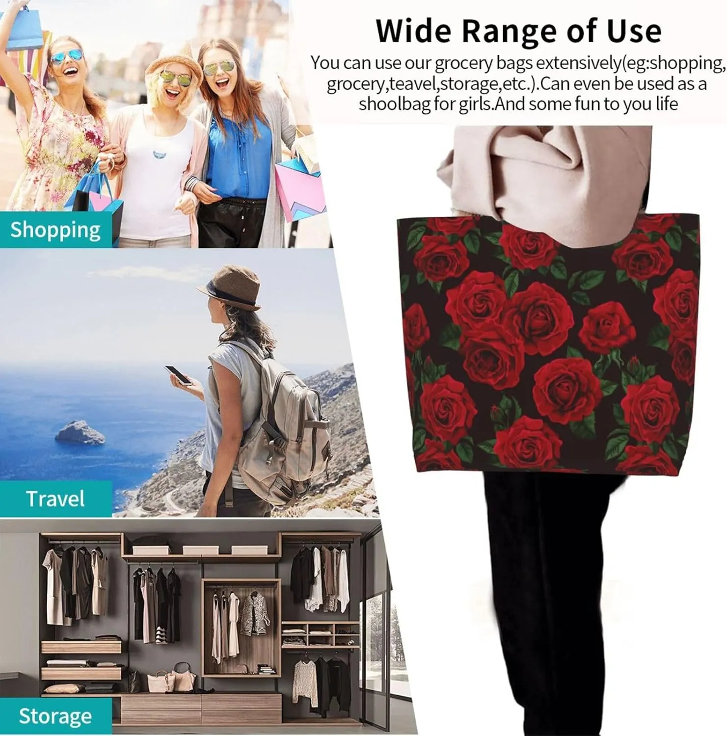 Sunflower Tote Bag For Women, Waterproof Shoulder Bags Big Reusable Grocery Handbag For Shopping Picnic Work Beach