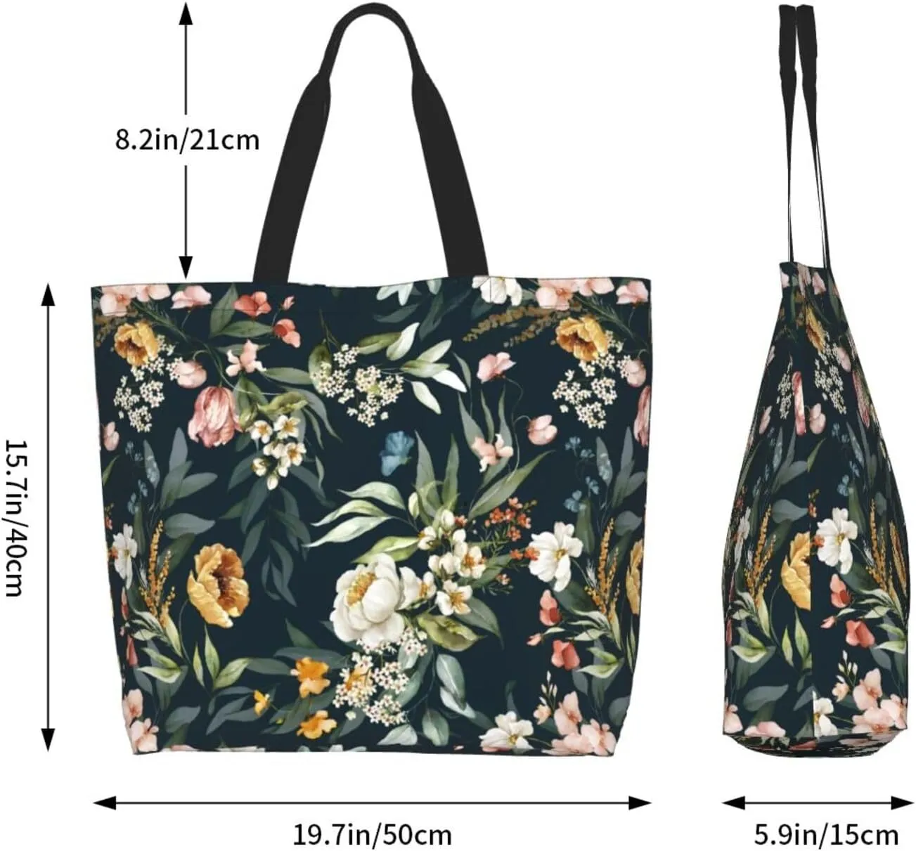 Sunflower Tote Bag For Women, Waterproof Shoulder Bags Big Reusable Grocery Handbag For Shopping Picnic Work Beach
