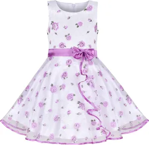 Sunny Fashion 3 Layers Girls Dress Sunflower Wave Pageant Bridesmaid Kids