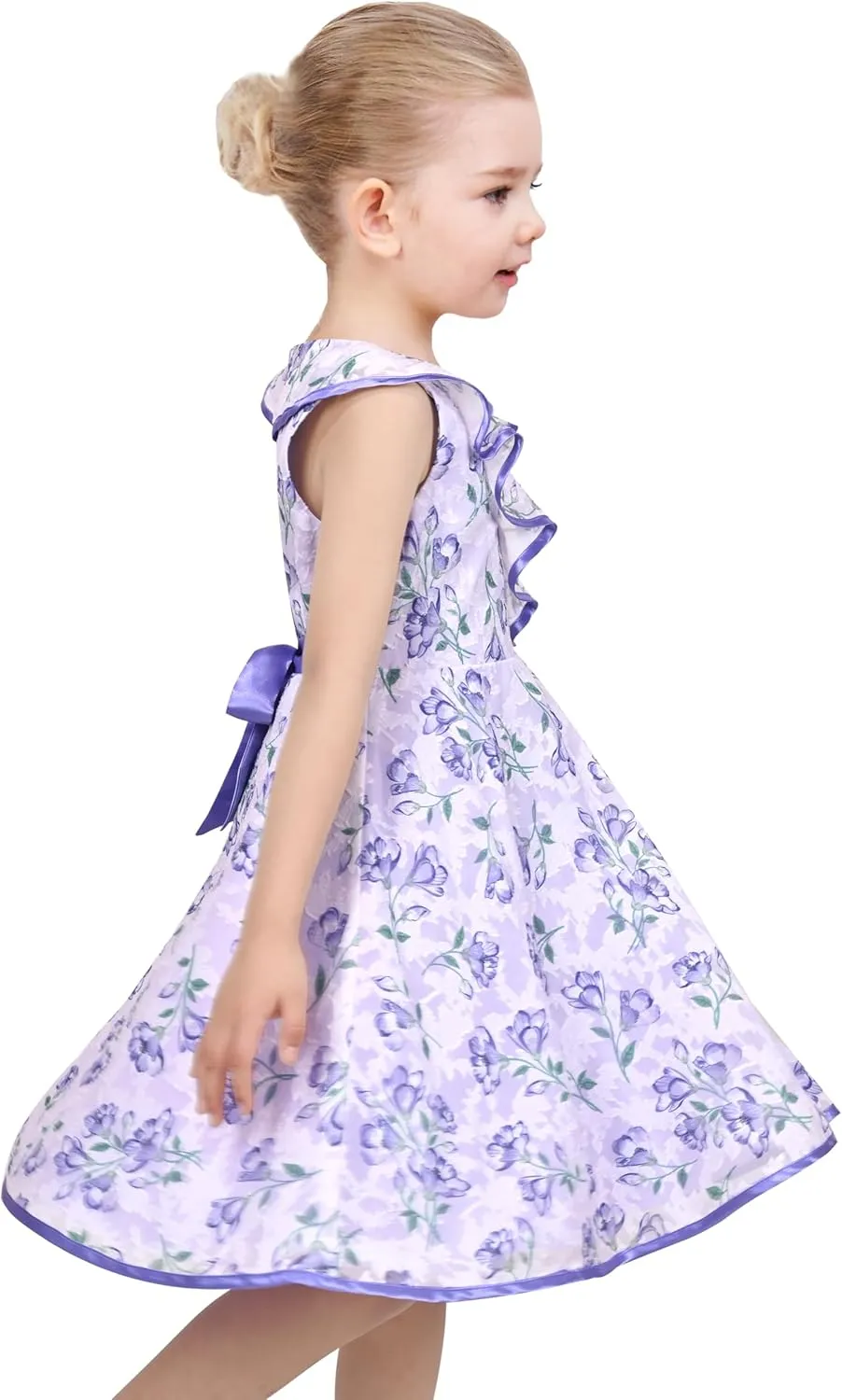 Sunny Fashion 3 Layers Girls Dress Sunflower Wave Pageant Bridesmaid Kids