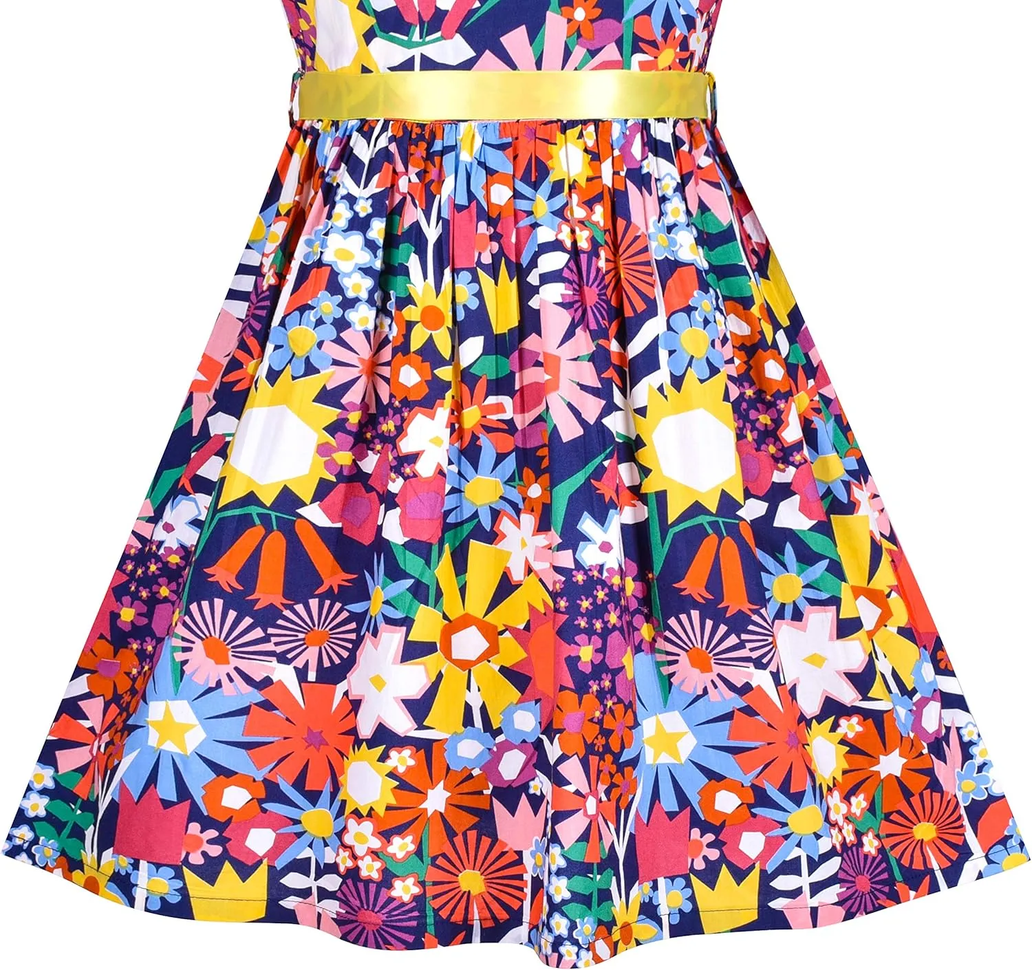 Sunny Fashion Girls Dress Blue Flower Print