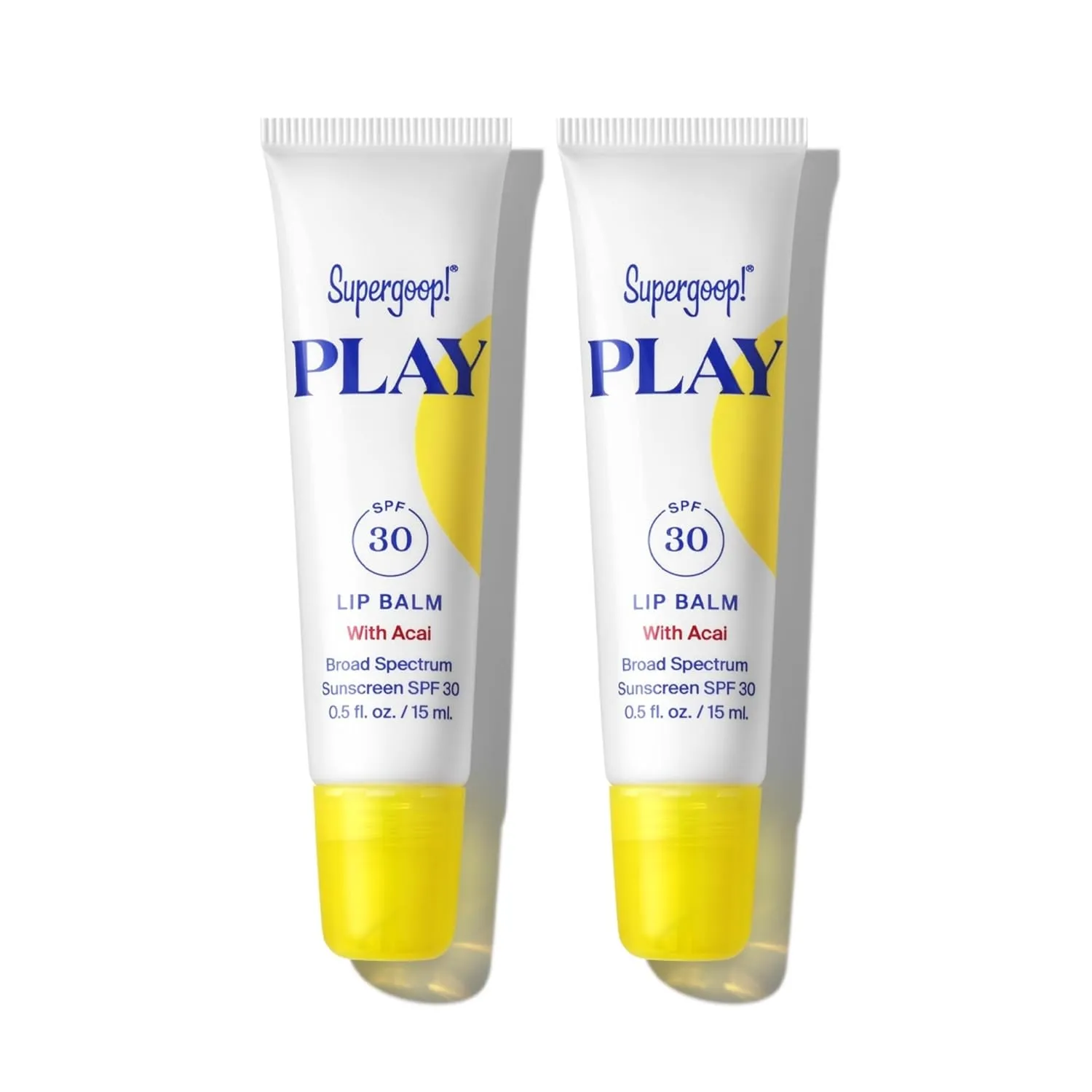 Supergoop! PLAY Lip Balm with Acai - 0.5 fl oz, Pack of 2 - SPF 30 PA    Broad Spectrum Sunscreen - Hydrating Honey, Shea Butter & Sunflower Seed Oil - Great for Active Days