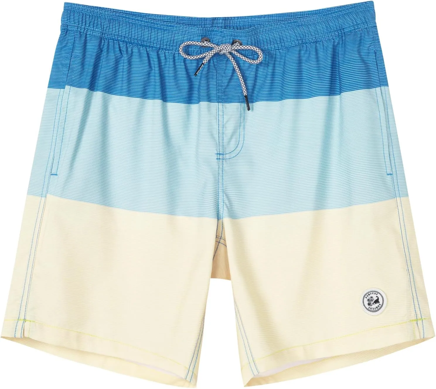 SURF CUZ Mens Swim Trunks 7" Swimming Trunks with Mesh Liner Quick Dry Swim Shorts for Men Swimwear Bathing Suits Pockets