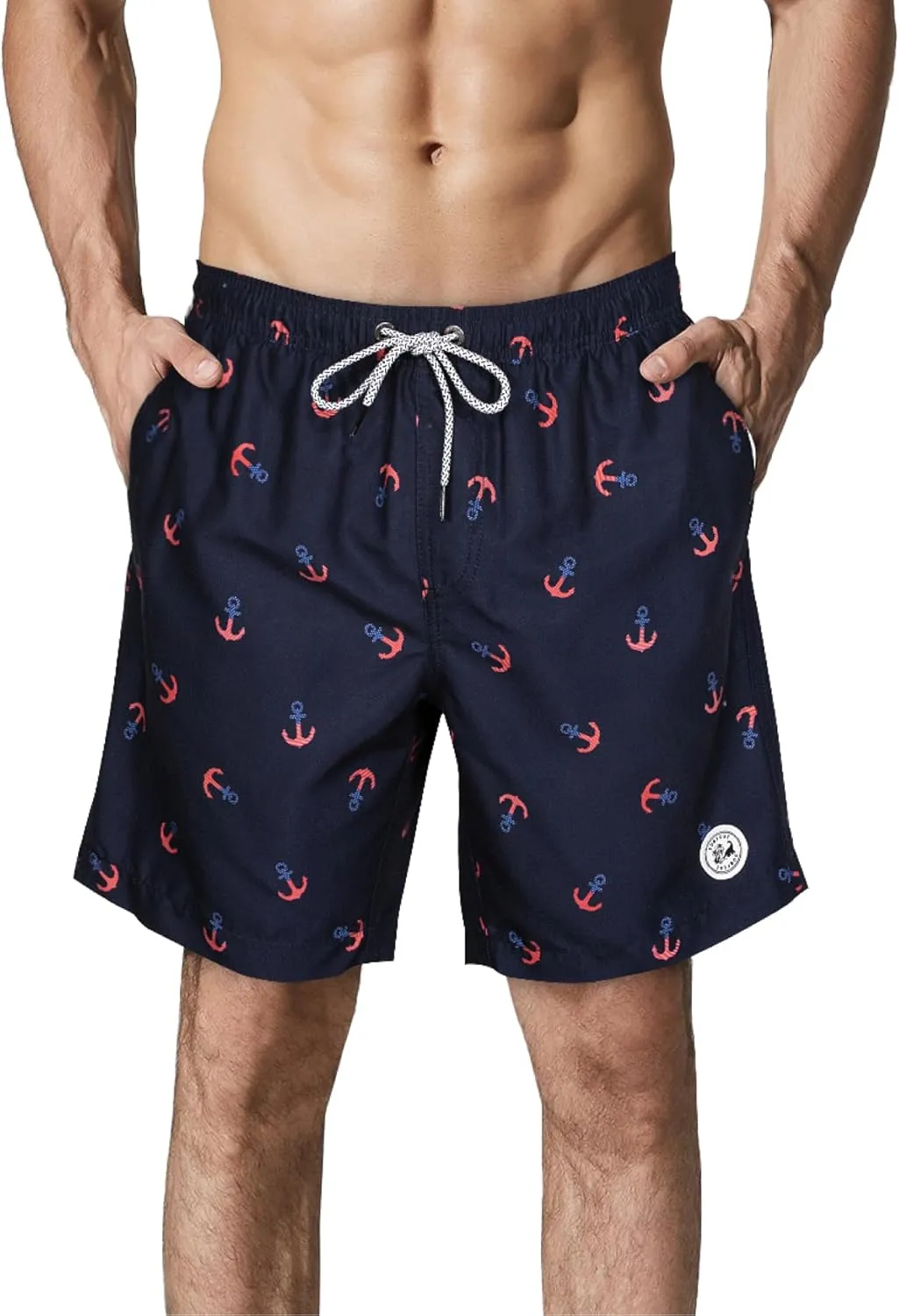 SURF CUZ Mens Swim Trunks 7" Swimming Trunks with Mesh Liner Quick Dry Swim Shorts for Men Swimwear Bathing Suits Pockets