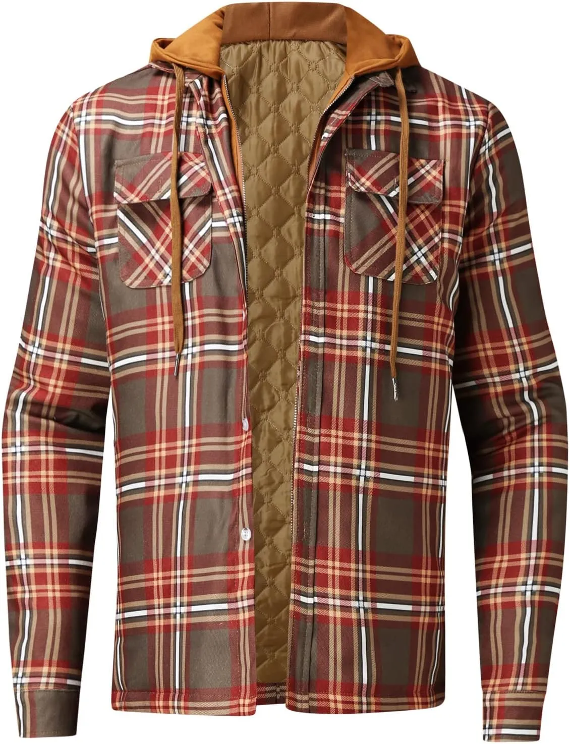 Sweatshirts for Men,Men's Button Down Regular Fit Long Sleeve Plaid Flannel Casual Shirts Men's Cotton Flannel Shirt Top