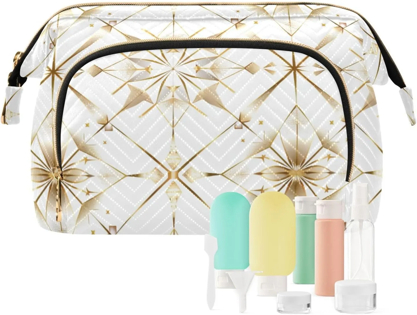 Symmetrical Stars Toiletry Bags Lightweight Makeup Organizer Bag Women Coin Purse for Travel Bathroom