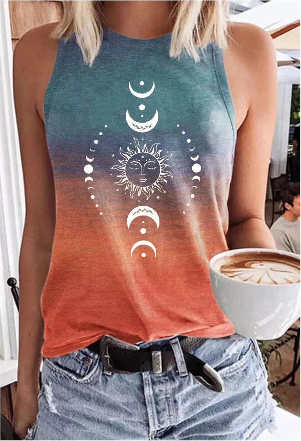 Tank Tops for Women 2025 Summer Basic Gym Racerback Tops Beach Vacation Graphic Tee Shirts Yoga Workout Camisole Outfits