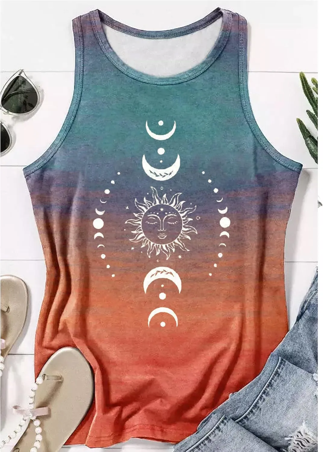 Tank Tops for Women 2025 Summer Basic Gym Racerback Tops Beach Vacation Graphic Tee Shirts Yoga Workout Camisole Outfits