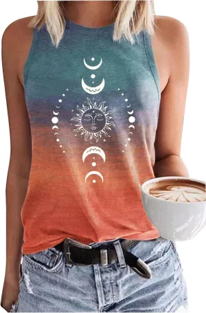 Tank Tops for Women 2025 Summer Basic Gym Racerback Tops Beach Vacation Graphic Tee Shirts Yoga Workout Camisole Outfits