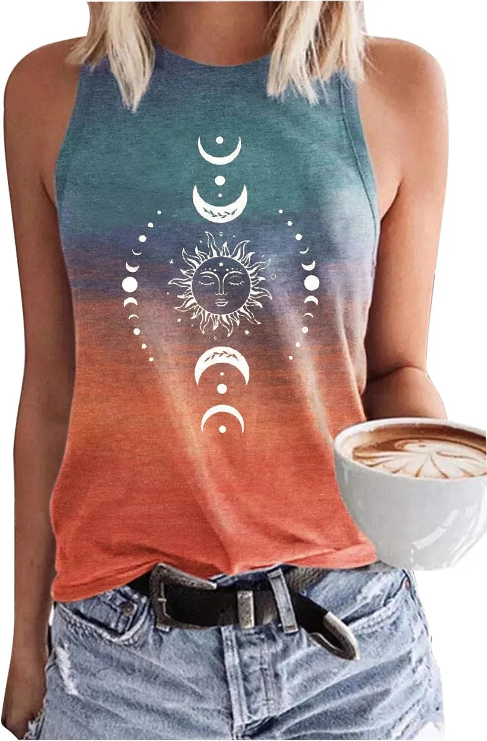 Tank Tops for Women 2025 Summer Basic Gym Racerback Tops Beach Vacation Graphic Tee Shirts Yoga Workout Camisole Outfits