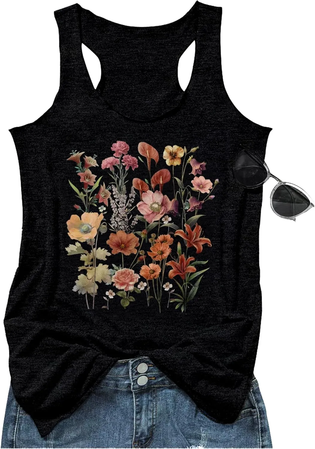 Tank Tops for Women 2025 Summer Basic Gym Racerback Tops Beach Vacation Graphic Tee Shirts Yoga Workout Camisole Outfits