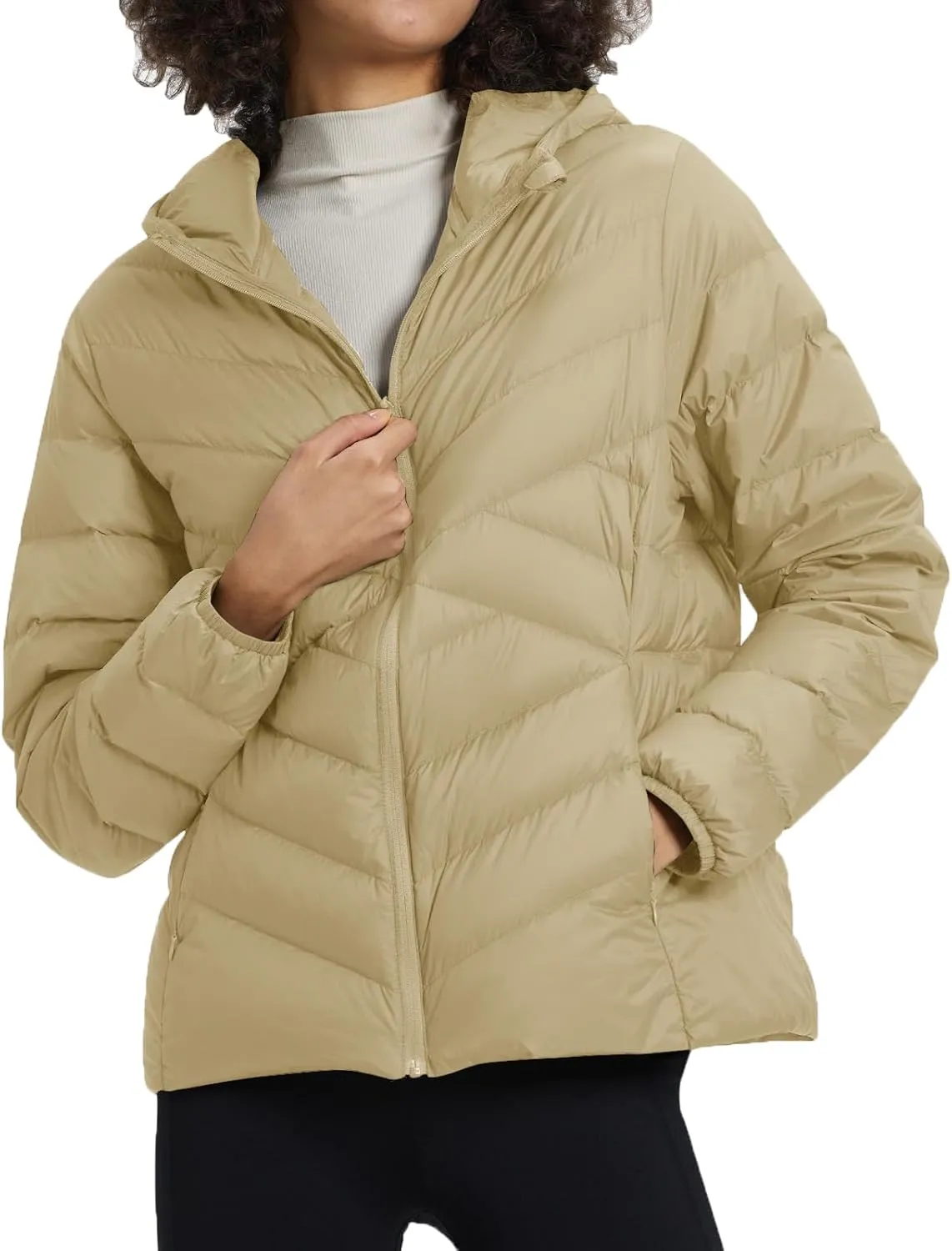 TBMPOY Women's Packable Down Jacket Lightweight Winter Puffer Jacket Hooded Warm Coat Waterproof Quilted Thermal Jackets