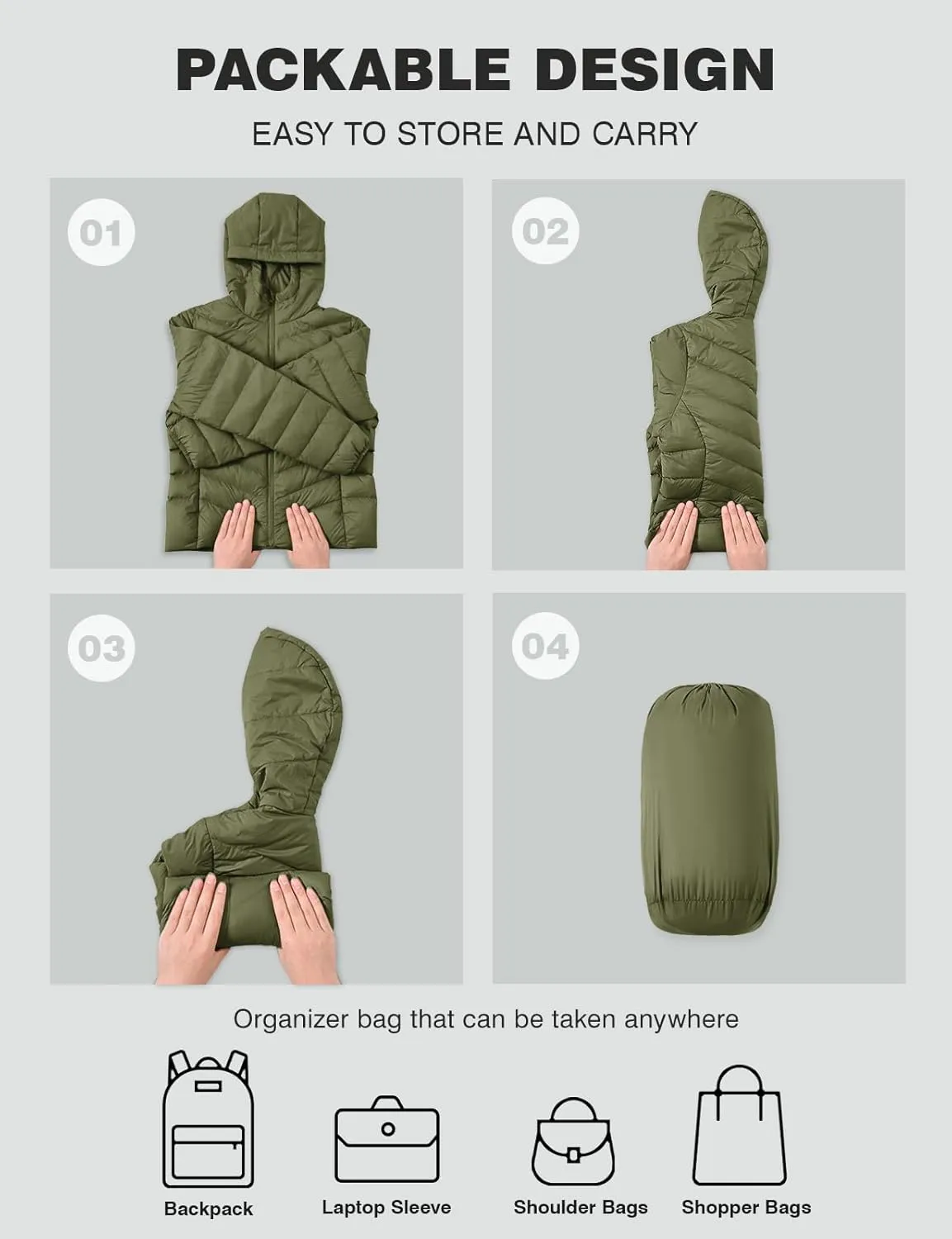 TBMPOY Women's Packable Down Jacket Lightweight Winter Puffer Jacket Hooded Warm Coat Waterproof Quilted Thermal Jackets